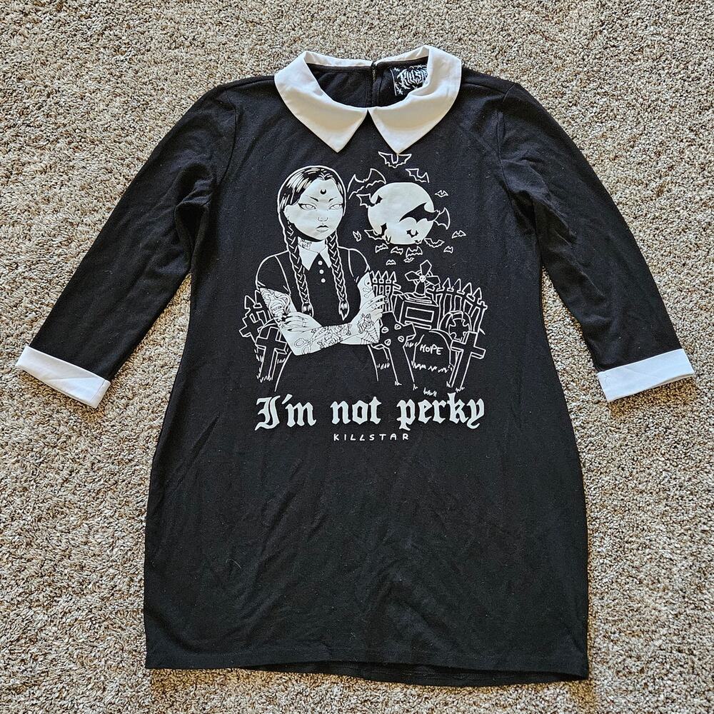 Killstar Dress Womens Size XL Collar Long Sleeve Goth Witchy Wednesday Addams